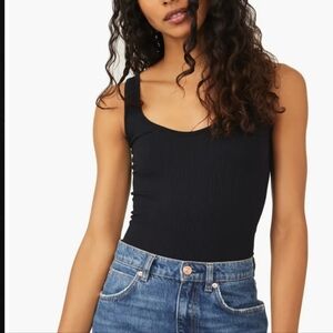 NWT FREE PEOPLE INTIMATELY RIB BODYSUIT FREE PEOPLE BLACK | M/L